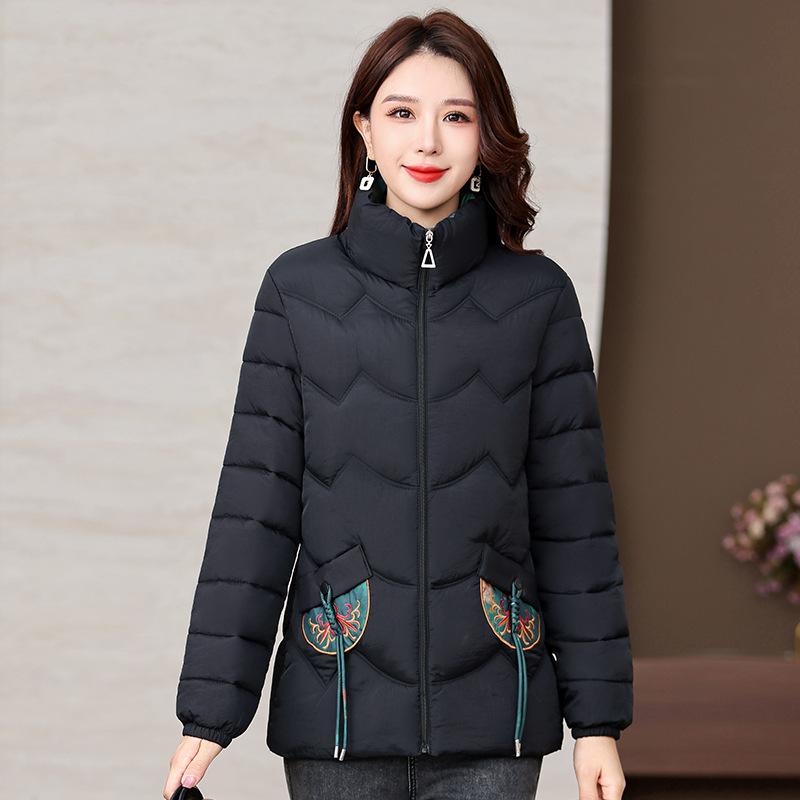 

Хлопковая одежда, Зимняя одежда, Пуховая одежда, Новинка для мамы в новом китайском стиле, Западный стиль, Удобное и утепленное пальто XXXXXL чёрный