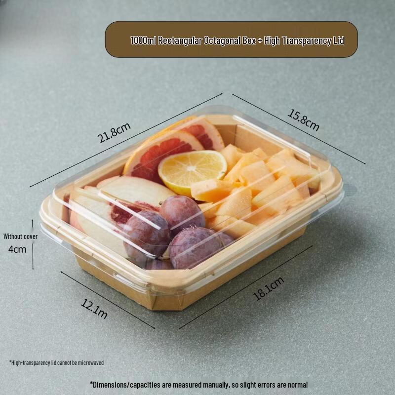 

Disposable Kraft Paper Takeaway Boxes with PET Lids