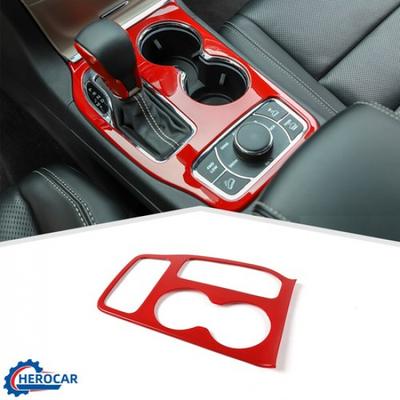 Interior Red Gear Shift Panel Cover Trim Kit for 2016- Jeep Grand Cherokee