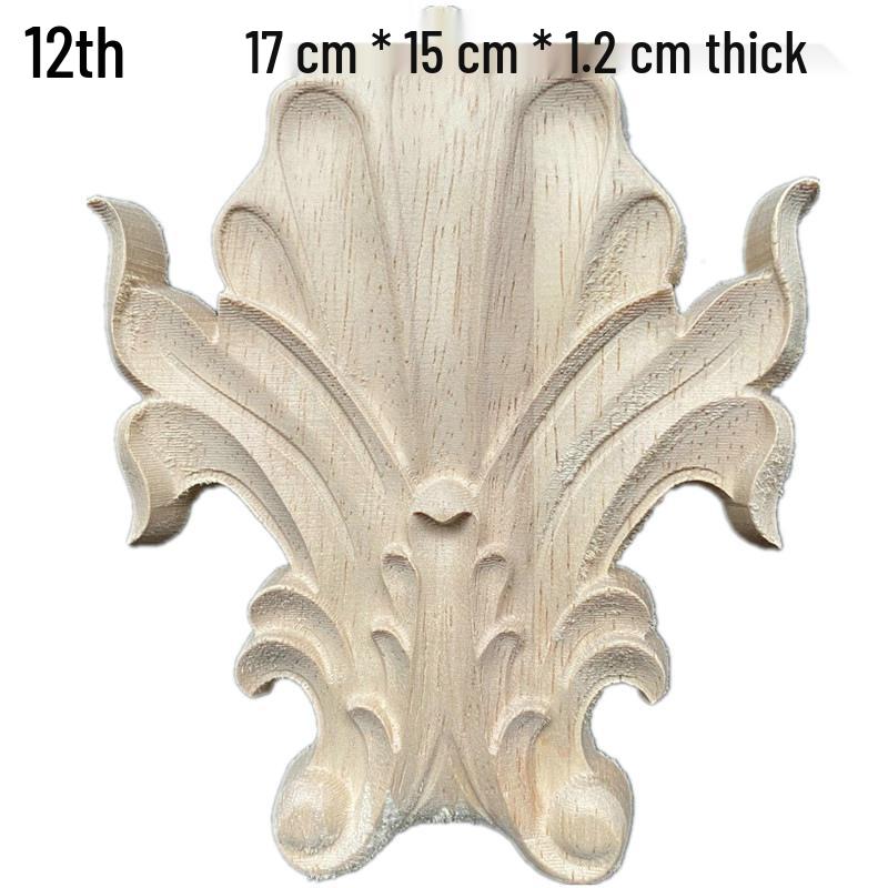 Europäische Massivholz-Schnitzerei-Applikation: Dekorative Blumen Schleife für Wände & Möbel