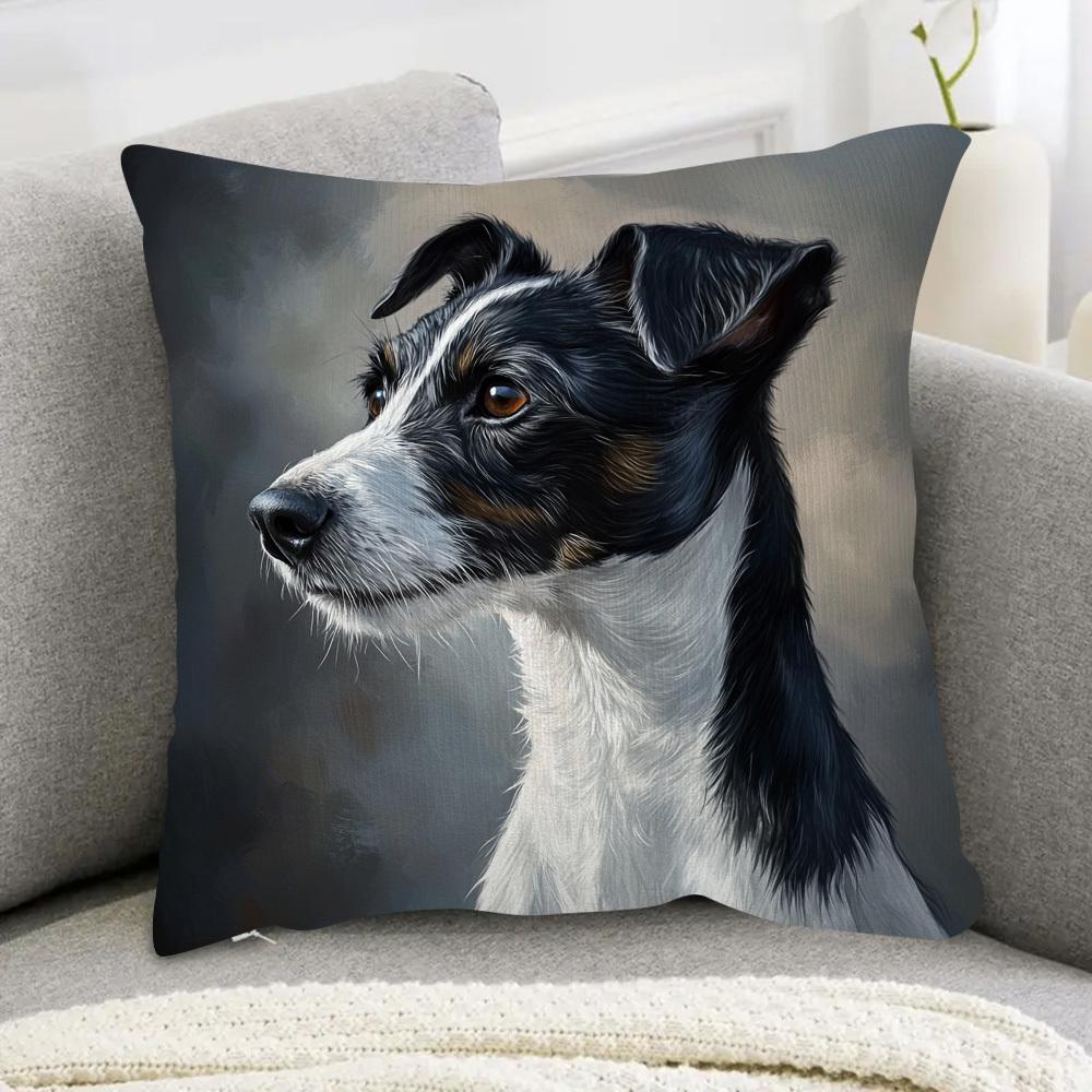 

pcs Short Plush Smooth Fox Terrier Pillow Cover x Inch Double Sided Print Cushion Case Home Decor 40cmx40cm