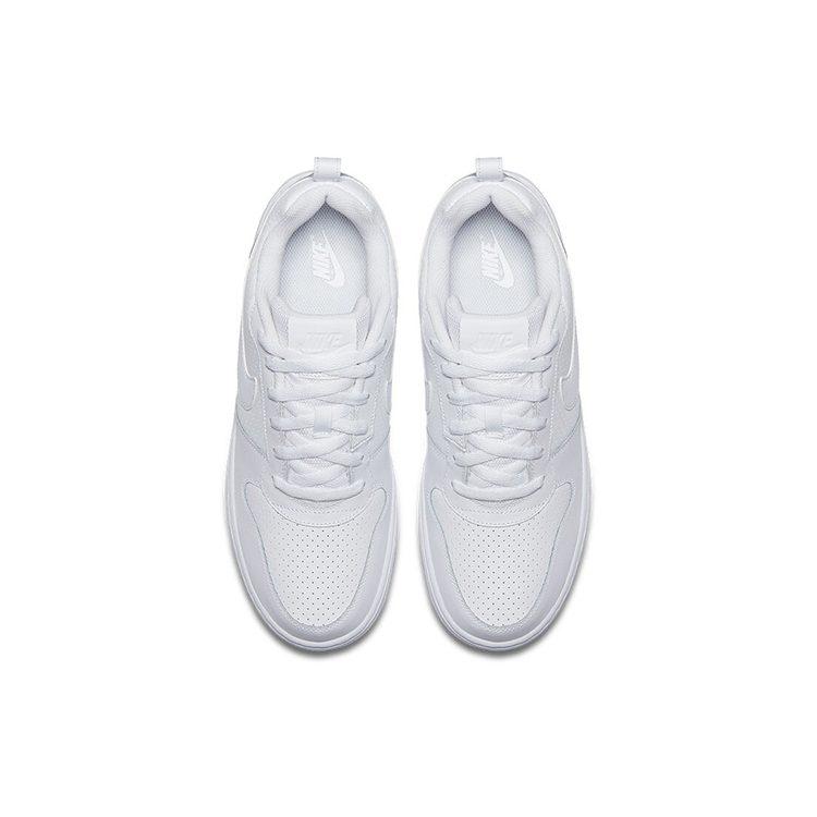 Nike Court Borough Low Triple White Synthetic Leather Vintage Slip Resistant Cushioning Abrasion Resistant Low Top 838937-111