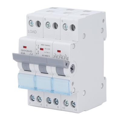 Comutator de izolare cu transfer dublu de putere 3P Montare pe șină DIN 35mm Comutator de conversie manuală 63A 400V
