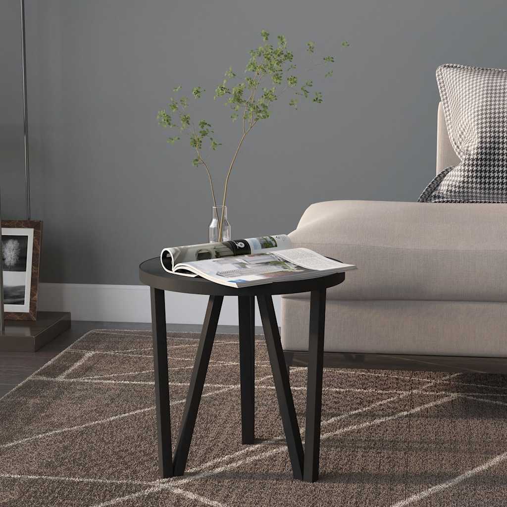 Vidaxl Stolik Herbaciany, Czarny, Ø35 Cm, Mdf