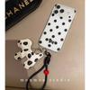 ins sweet and cool spotted dog lanyard pendant doll for iPhone17promax Apple 16pro mobile phone case