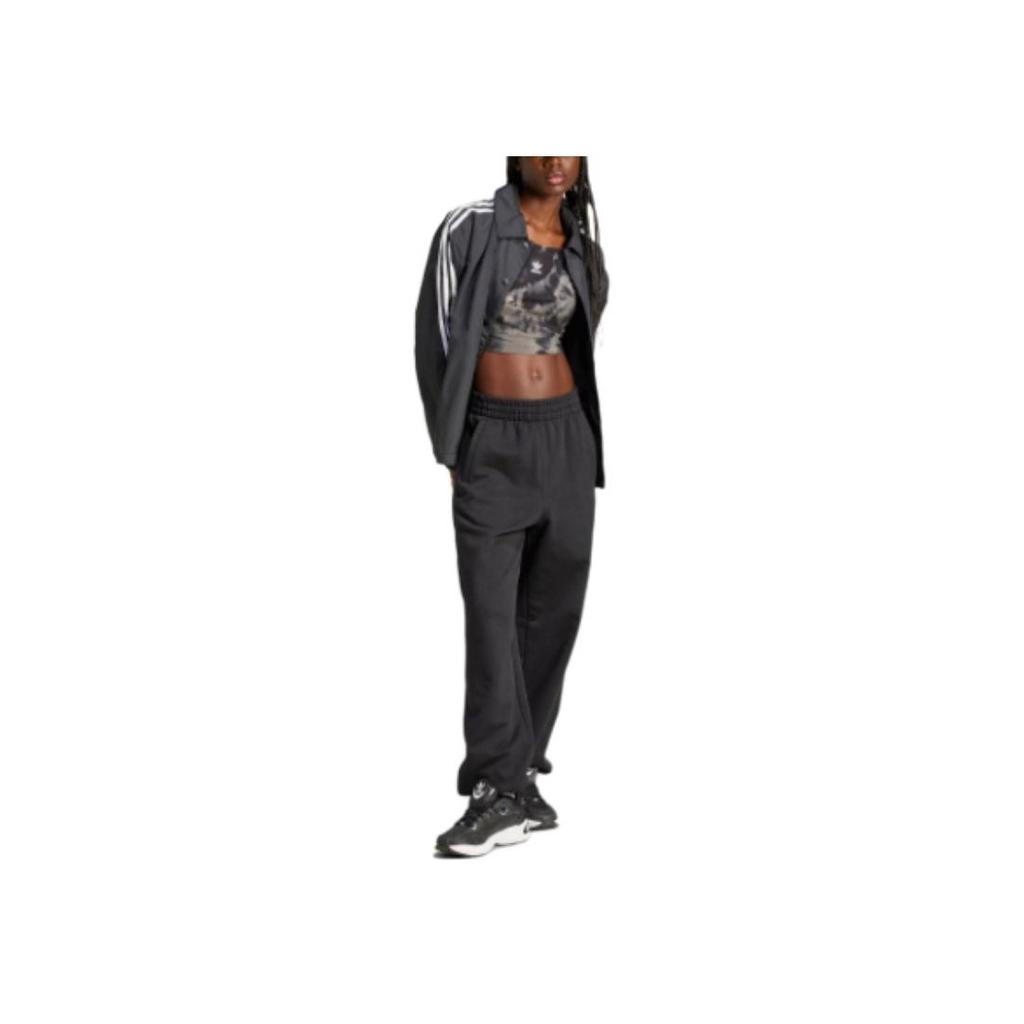 Adidas Tie-Dyed Crop Top Women Tops Black Gray IW0837