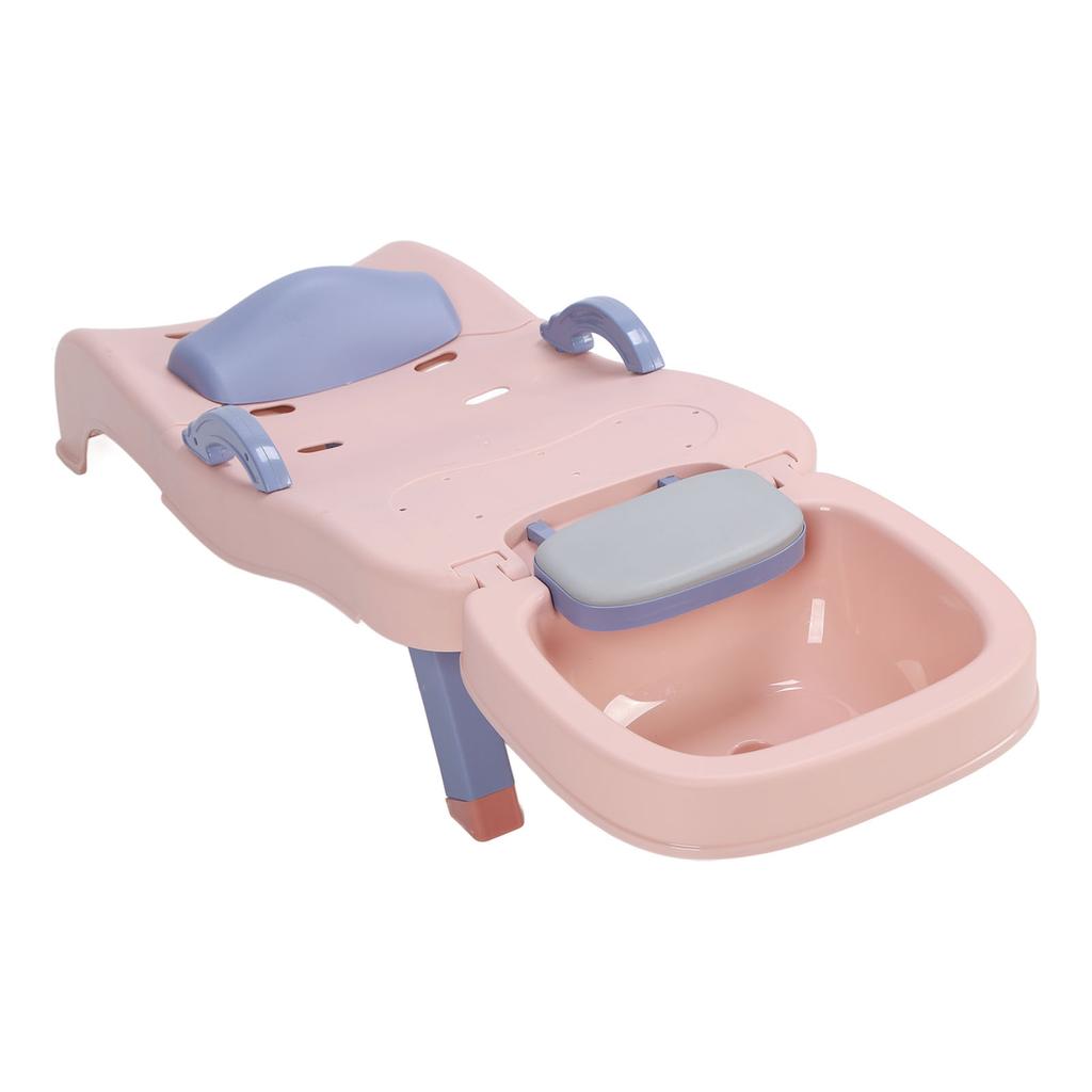 Kids Shampoo Chair Foldable Prevent Slip Toddler Hair Washing Chair with Shampoo Basin for 0 to 10 Years Old Child