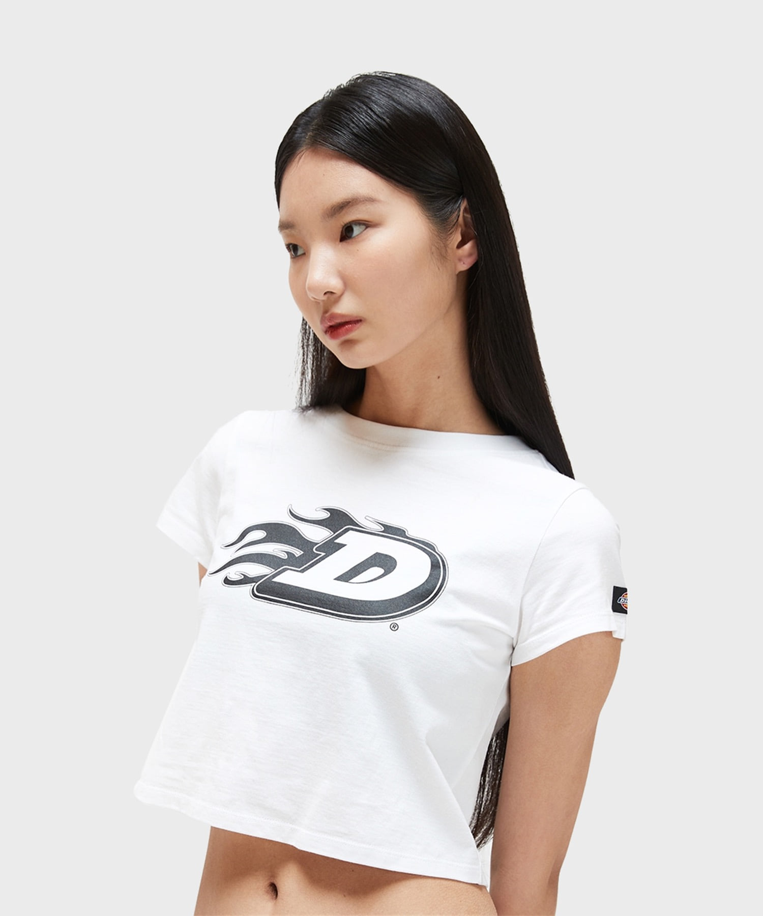 Dickies Flame D Crop T-Shirt White White/S