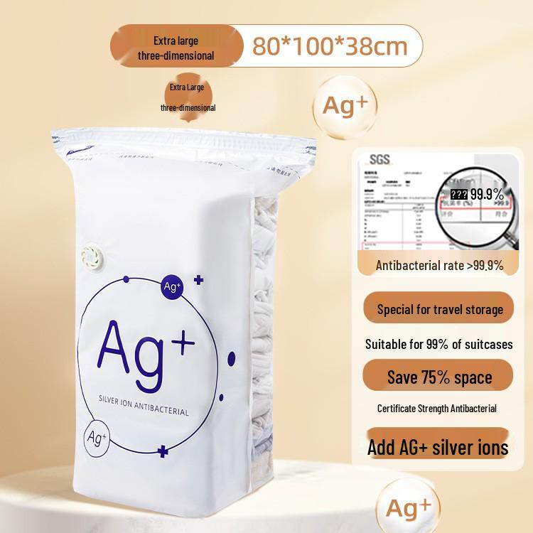 Antibacterial Vacuum Storage Bag: No Pump Needed for Clothes, Quilts, and Cotton Organizing at Home