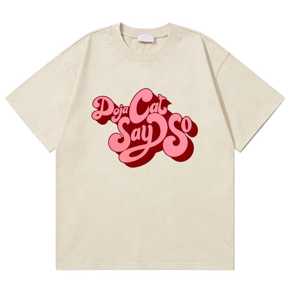 Washed Vintage Rapper Doja Cat Say So Graphic Tshirts Men Women Hip Hop Oversized T Shirt Male Fashion Casual Short Sleeve Tees