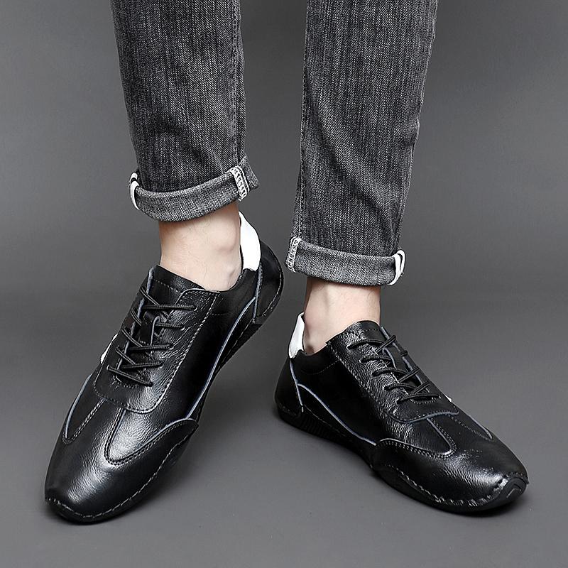 Echtes Leder Octopus Bean Schuhe für Herren Mode Flats Schuhe Walking Sport Loafer Atmungsaktiv Outdoor Herren Fahrschuhe