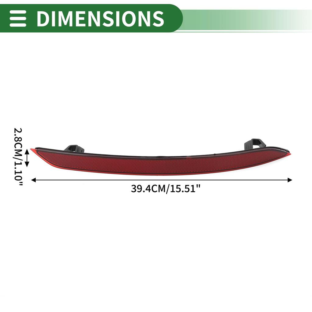 Motoforti Durable Red Plastic Bumper Reflector Side Markers for Volvo XC60 2018-2021 (Product Numbers 31656678/32293627)