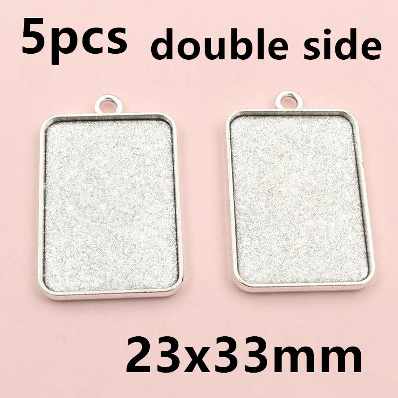3-10pcs 18x25mm 19x38mm 25x50mm Inner Size Rectangle Pendant Cabochons Blank Base Setting Tray DIY Jewelry Making Accessories