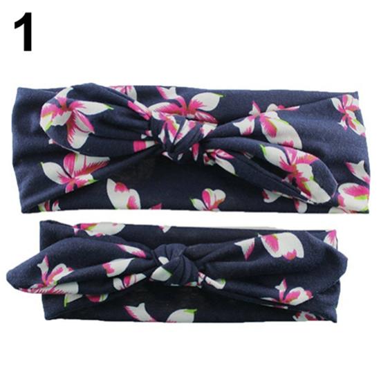 2 pezzi/set mamma bambino carino bellissimo elastico floreale bowknot fasce fasce per capelli