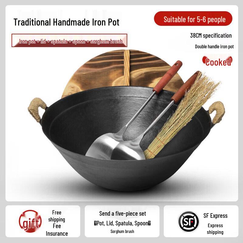Zhangqiu Handmade Traditional Cast Iron Wok