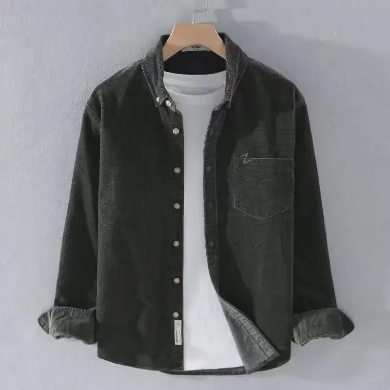 Men's Trendy Casual Loose Corduroy Jacket – Spring/Autumn Japanese Style