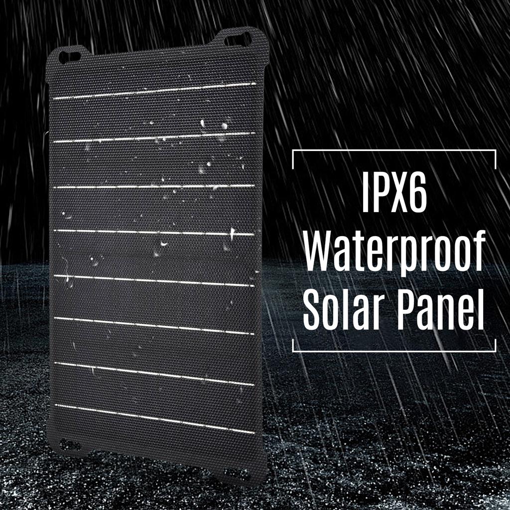 15W ETFE Solar Panel Solar Charger IPX6-Waterproof Portable Solar Power Monocrystalline Silicon