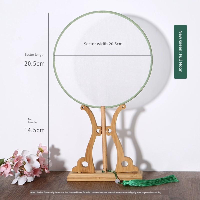 Light Colorful Real Silk Circular Fan Blank Transparent Meticulous Painting Hand-Painted Fan Ancient Style Han Chinese Clothing Props Decals Embroider
