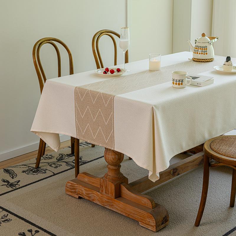 Cotton And Linen Fabric Tablecloth High-End Coffee Table Cloth Simple Modern Dining Table Cloth Rectangular Tablecloth