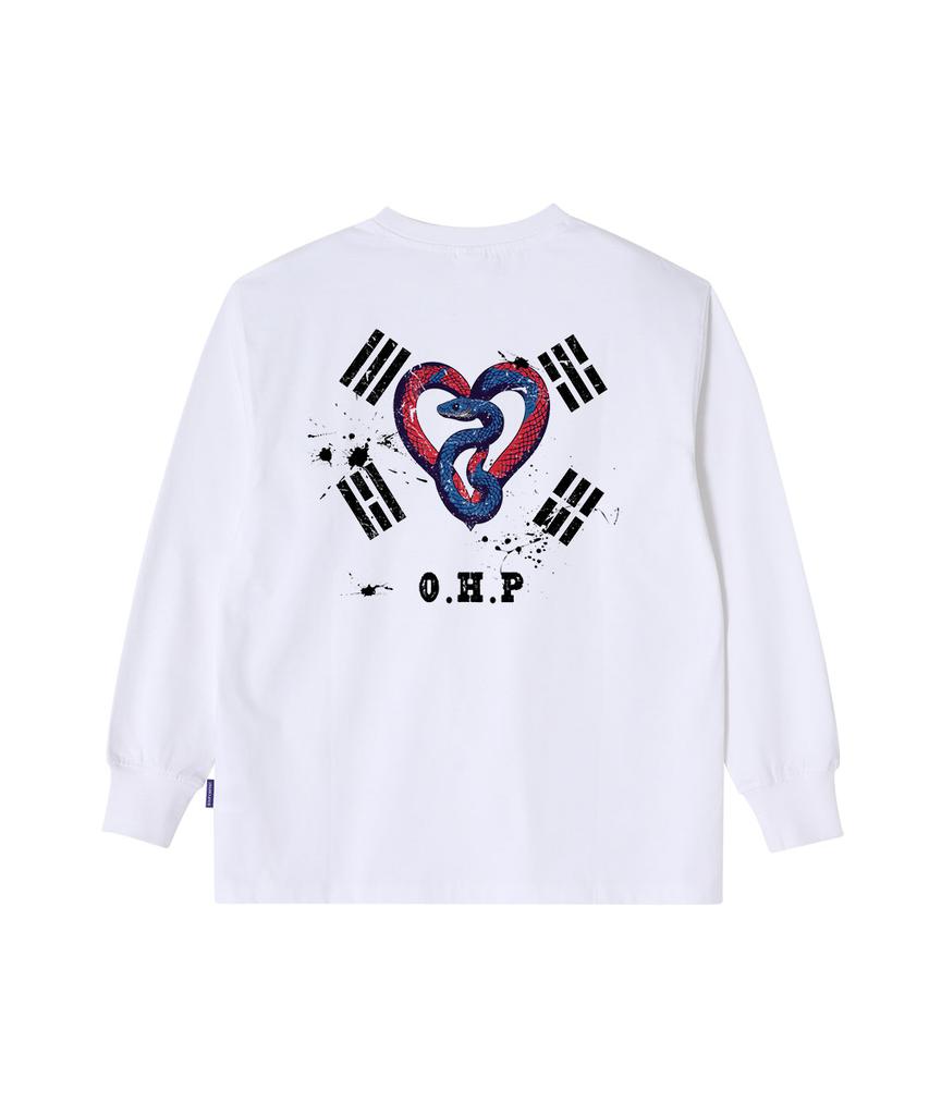 OHP Ohpxaidaeve Btaegeuk Snake Crew Neck Long Sleeve T-Shirt