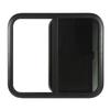 800x700mmm Rounded Sliding Windows Thick Tempered Glass UV Resistant Black Aluminum Alloy Frame with Screen for Caravan