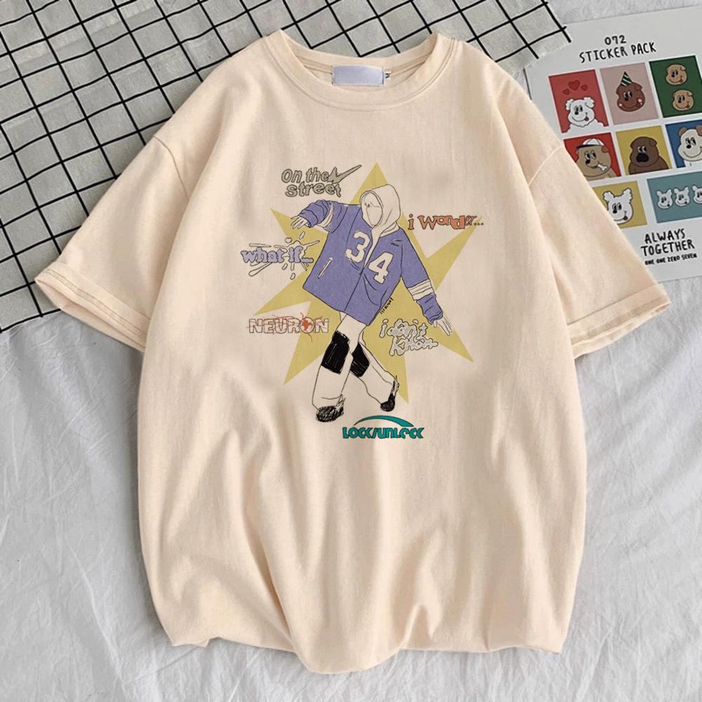 

Женская футболка поп-культура корейская одежда графическая красочная удобная классическая футболка XL