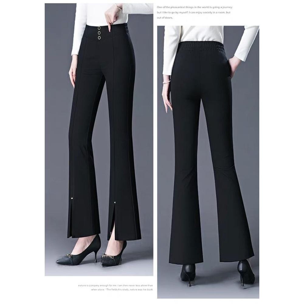 Mikro Schlaghose Frühling Freizeithose Neu Hochtailliert Slim Fit Schlankmachend Elastisch Lässige Schlaghose