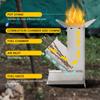 Collapsible Combustion Stove, Portable Stainless Steel Wood Burning Stove, Stable   for Pots, Big   Power, Fuel Efficient, Collapsible and P