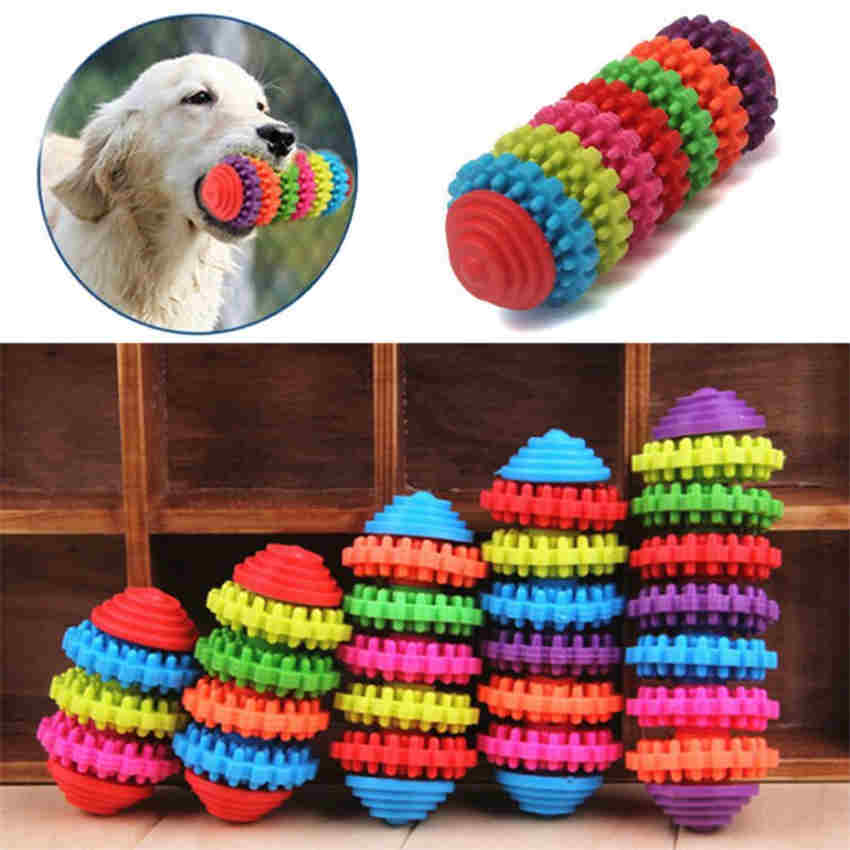 5 Styles Gear Shape Pet Toys Colorful Pet Chew Toy Puppy Dog Dental Teething Cleaning Chew Toys