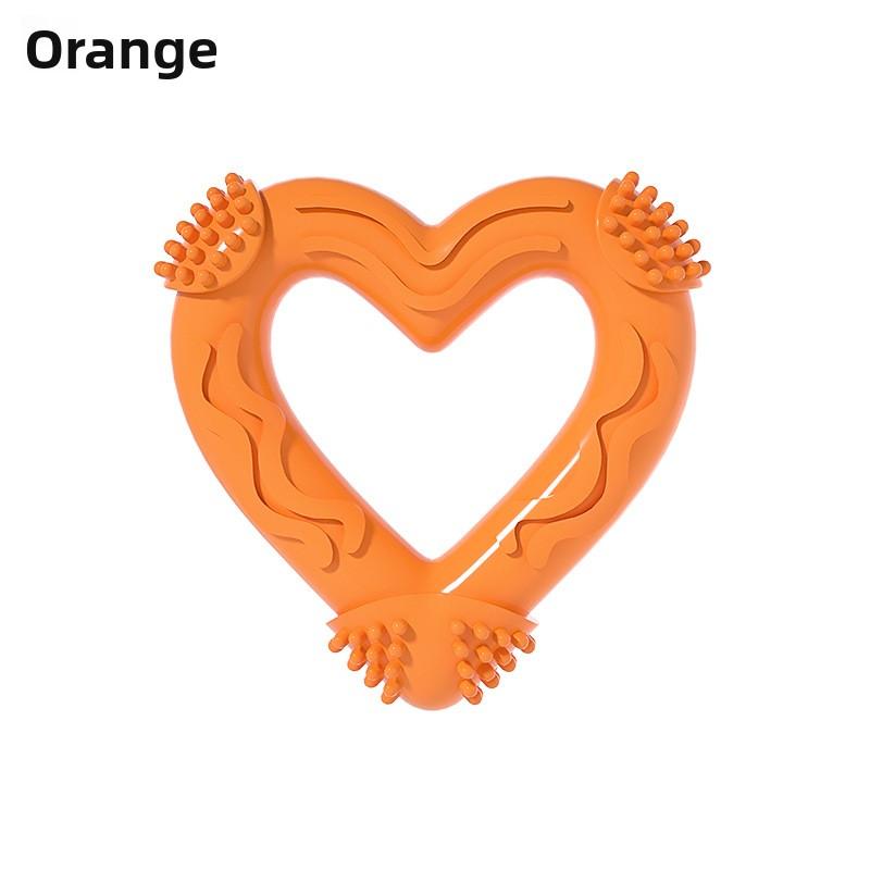 

Игрушка для питомца, мяч, в форме сердца, грызение, прорезывание зубов, прочный и скучный круг для собаки, саморазвлекающая и скучная игрушка Single-ring orange