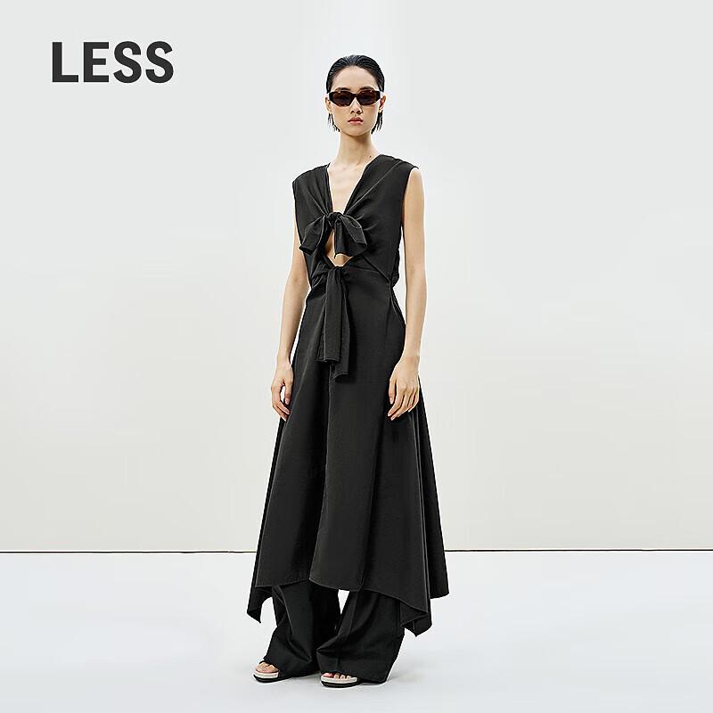 LESS 2025 Summer X-Shaped Round Neck Dress