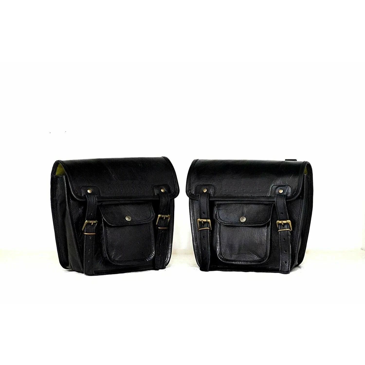 

Черные кожаные сумки, кошелек, седельные сумки, кофры, седельная сумка на 2 стороны, мотоциклетный кошелек 11 x 9 x 4 in