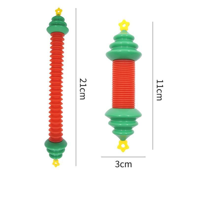 Christmas Pop Tube Telescopic Tube Santa Claus Kid Decompression Toy Xmas Gift