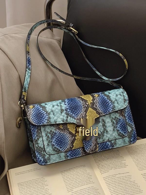 Stilvolle Retro Schlangenleder Textur Ketten Crossbody Tasche - Damen Vielseitige Kleine Quadratische Schultertasche