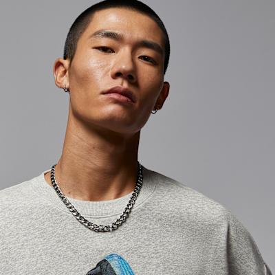 Men's Jordan Sweatshirts Men's Gray Crew Neck Moderate
