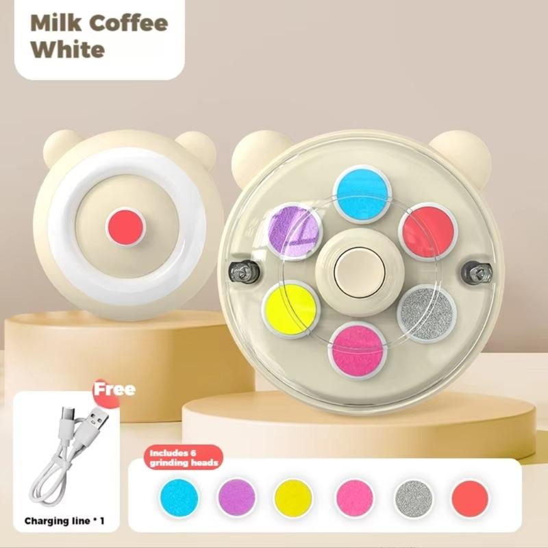 Infant Nails Grinder Machine Low Noise Design 360 Degree Filing Device With 6 Replacement Pad For Newborns to Toddler