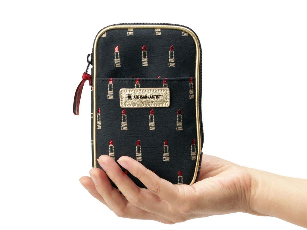 Artisan & Artist Minimalist Multi-Use Pouch <Valiant Rouge> 8WP-LI907 Black