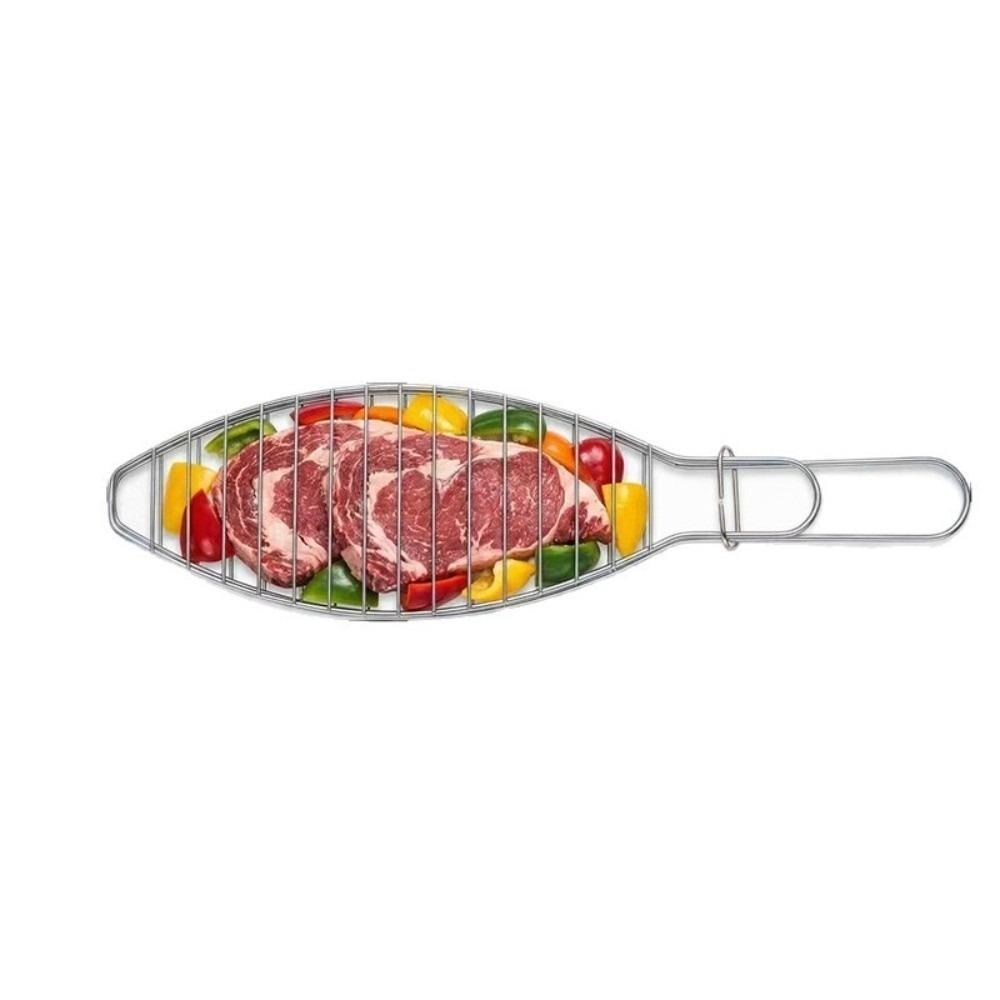 Fish-Shaped Fish Grill Basket Wire Grid Grill Rack Durable BBQ Grill Clip Outdoor Cooking 1