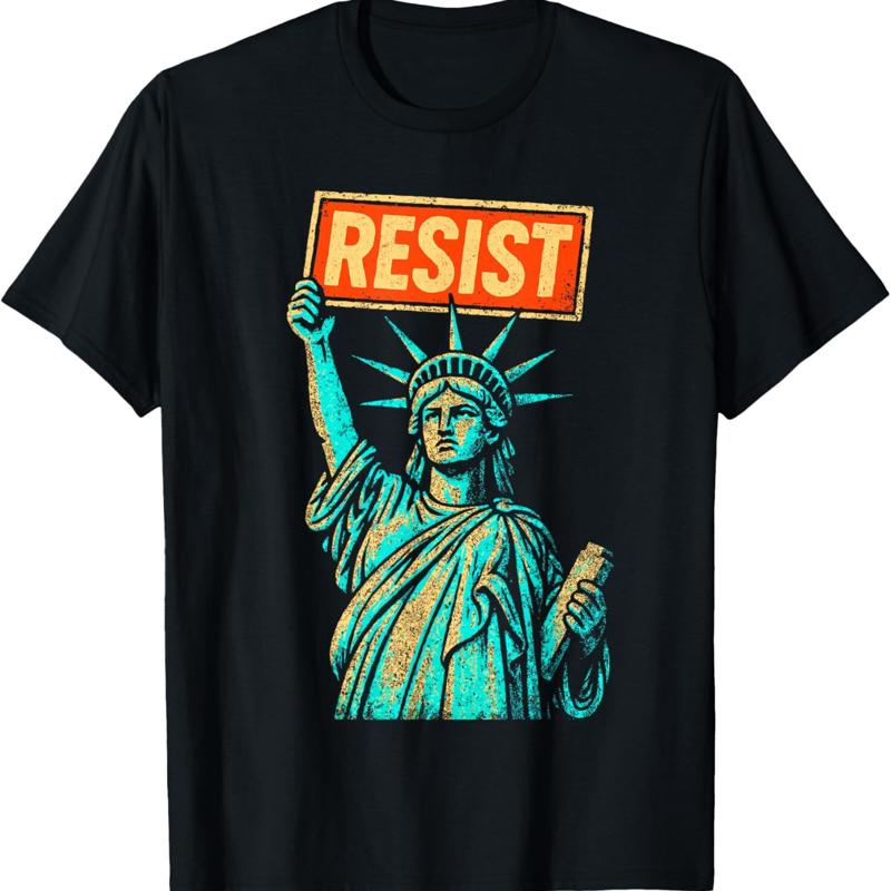 Resist Statue Of Liberty T Shirt S разноцветный