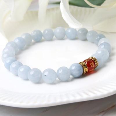 Iris High-Quality Aquamarine Crystal Natural Gemstone Bracelet Health Gift