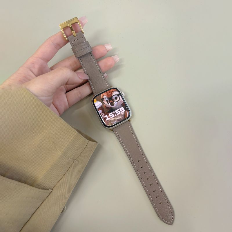 

Ремешок из овчины для часов AppleWatch S10-Soft Premium из натуральной кожи для IWatch 10/9/8/7/6/5/4/3/2/1/Se/Ultra/Ultra2 49 мм 46 мм 45 мм 44 мм 42 мм 41mm（S7/8/9） дубильная кора