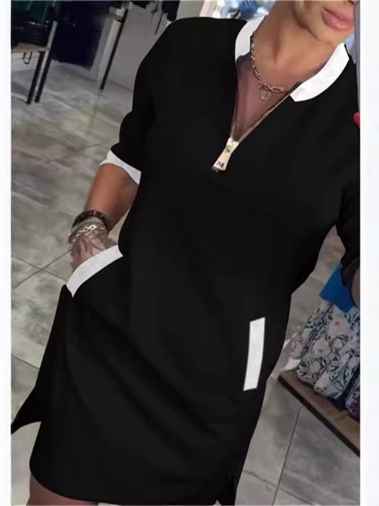 2025 V-neck Seven-Sleeve Casual Dress