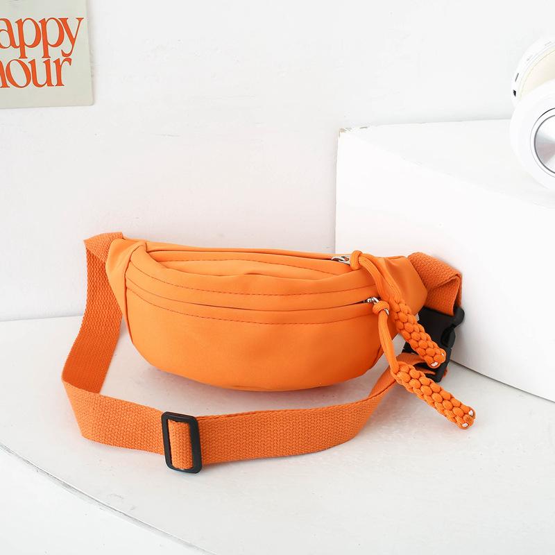 Cool Boy's Cross-body Bag with A Simple and Unique Canvas Baby-sized Waist Bag