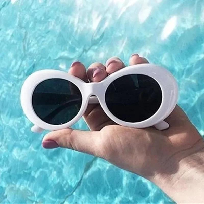 New Retro Korean Round Frame Sunglasses Fashion Elliptical Frame Glasses Trendy Men'S And Women'S Sunglasses