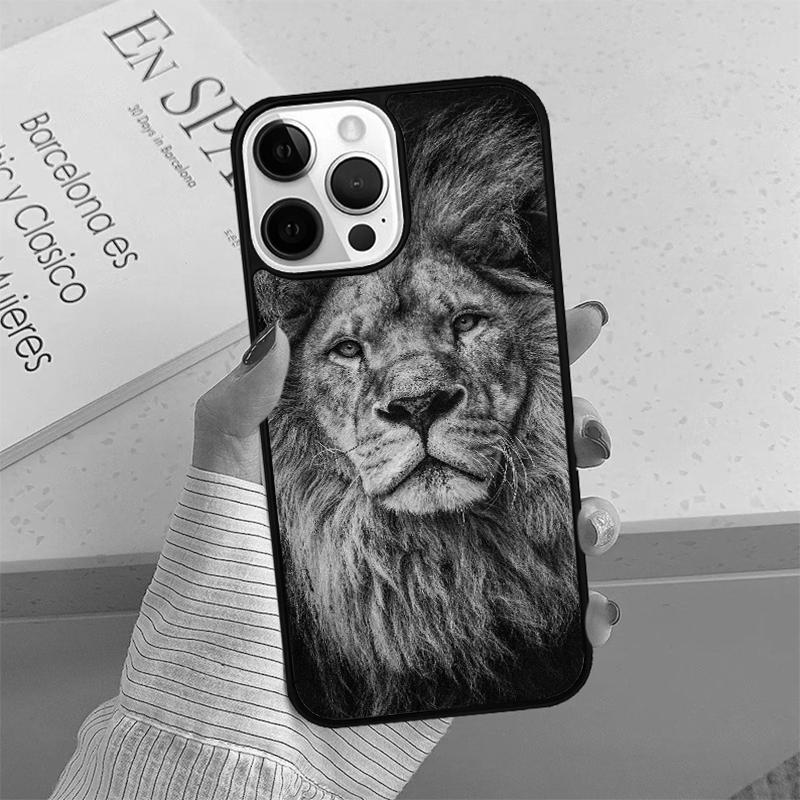 African Lion Big Cat Phone Case Cover For iPhone 17 Air 15 16 16e 14 13 Pro Max Coque 12 11 Pro Max For Apple PLUS Fundas
