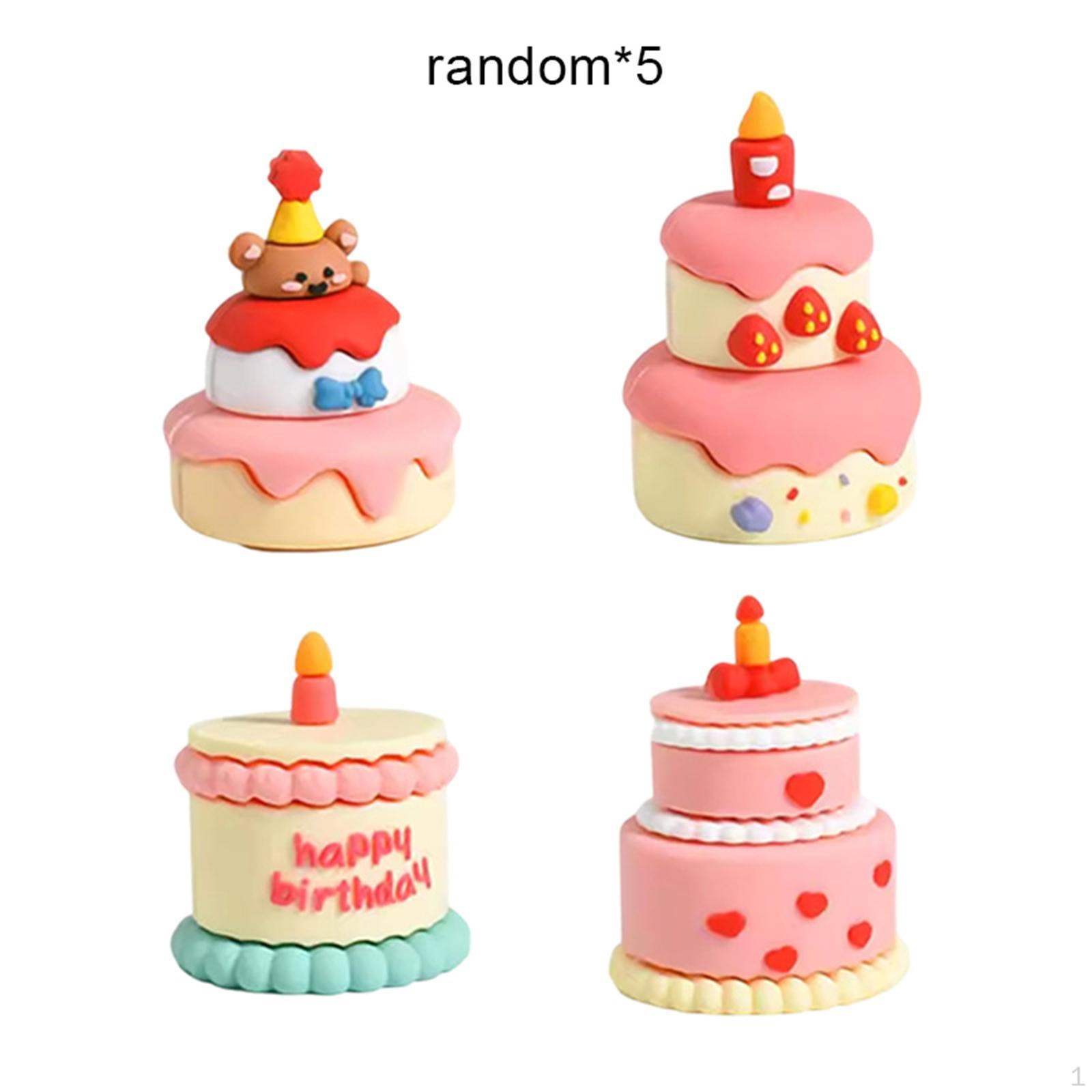 

5 предметов Мини-декор для торта Коллекция игрушек для еды День рождения Наряды Миниатюрные украшения Mixed Pack