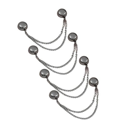 

4 шт. магнитных зажимов для одежды, многофункциональные зажимы для брошей без штифта, прочная магнитная пряжка с цепочкой для одежды, аксессуары для похудения 4pcs прохладный черный