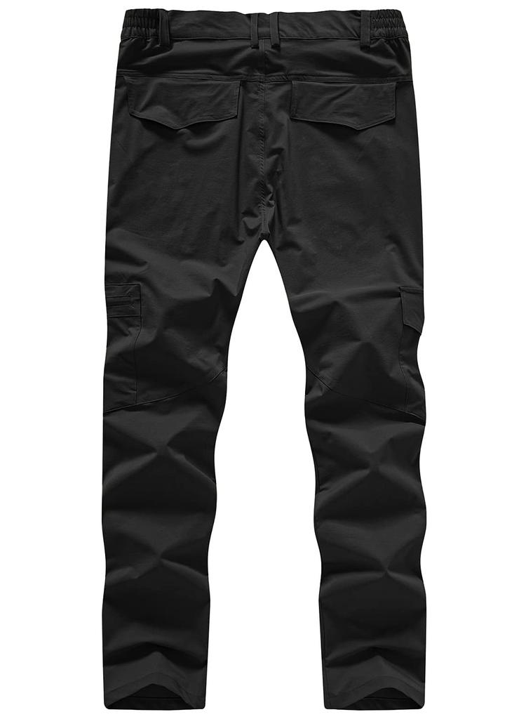Gopuune Men's Lightweight Cargo Pants, Breathable, Quick-Drying, Hiking Pants for Hiking, Fishing, and Running (Black-01 M)