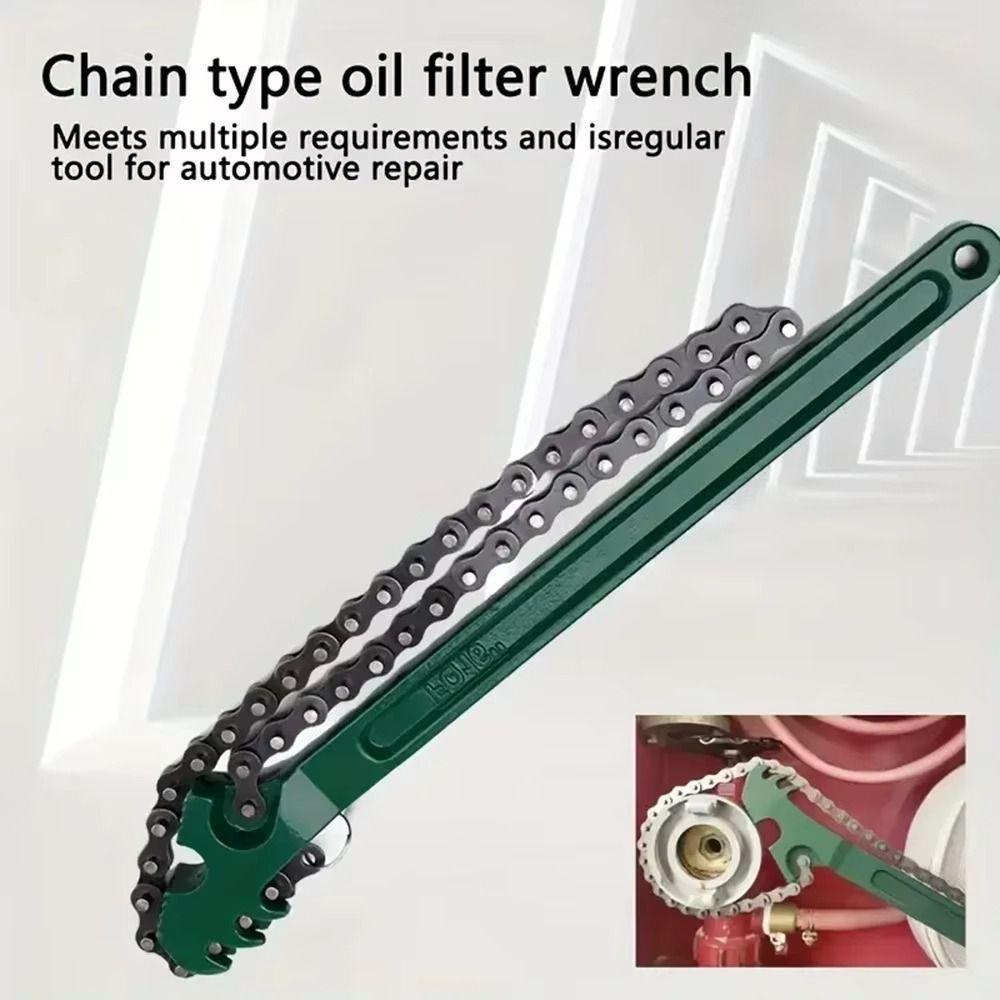 Non Slip Chain Filter Wrench Steel Construction Pipe Fittings Wrench  Plumbing Applications