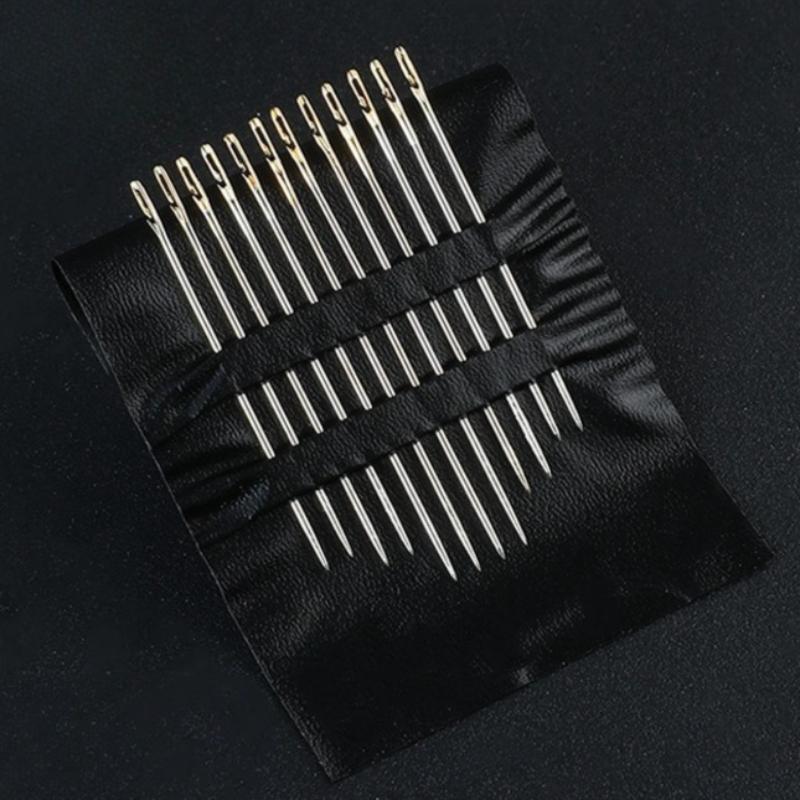 12 sztuk Igieł, Wielorozmiarowe Boczne Otwory Igła do Szycia ze Stali Nierdzewnej Igła do Szycia na Ślepo, Igła do Szycia DIY